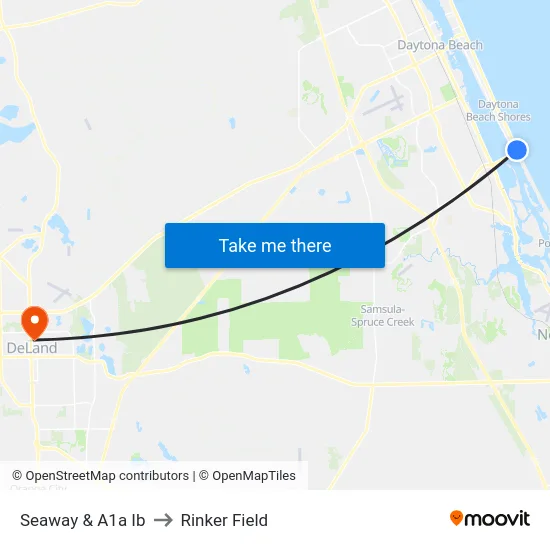 Seaway & A1a Ib to Rinker Field map