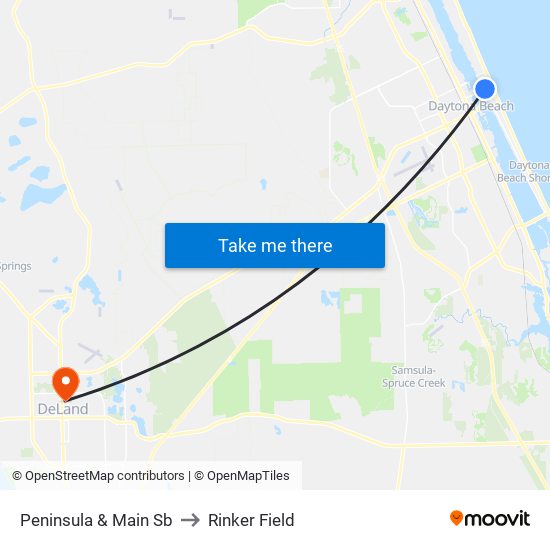 Peninsula & Main Sb to Rinker Field map