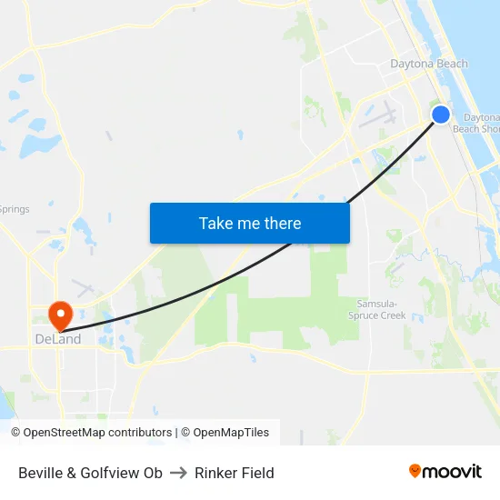 Beville & Golfview Ob to Rinker Field map