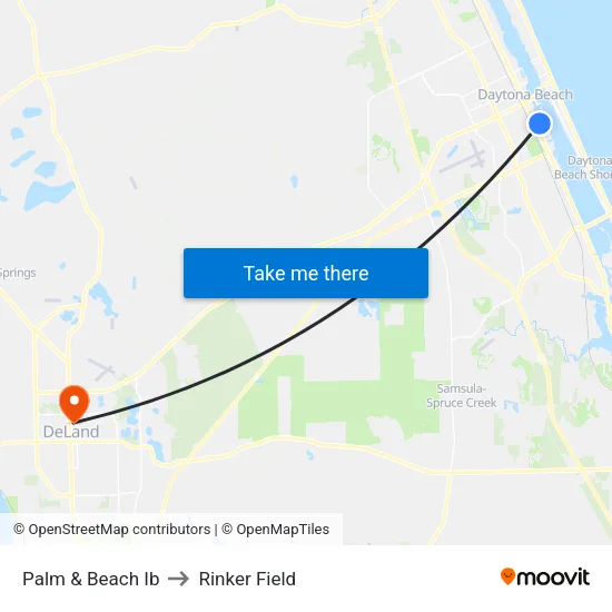 Palm & Beach Ib to Rinker Field map