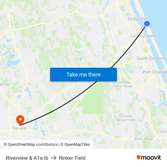 Riverview & A1a Ib to Rinker Field map