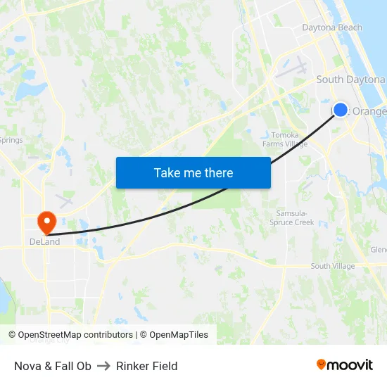 Nova & Fall Ob to Rinker Field map