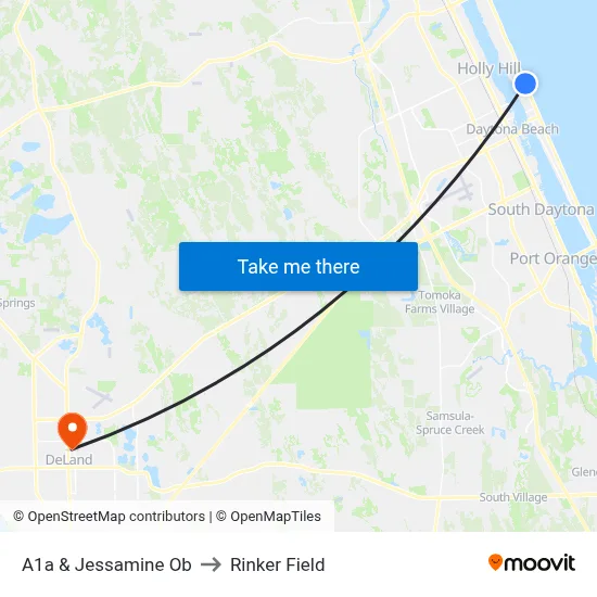 A1a & Jessamine Ob to Rinker Field map