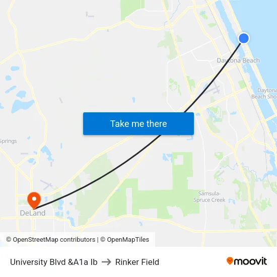 University Blvd &A1a Ib to Rinker Field map
