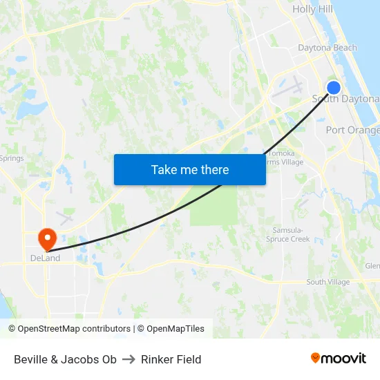 Beville & Jacobs Ob to Rinker Field map