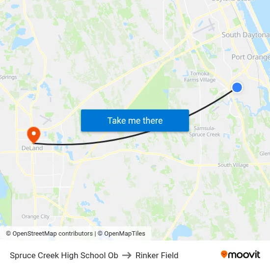 Spruce Creek High School Ob to Rinker Field map