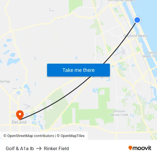 Golf & A1a Ib to Rinker Field map