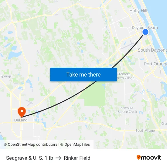 Seagrave & U. S. 1 Ib to Rinker Field map