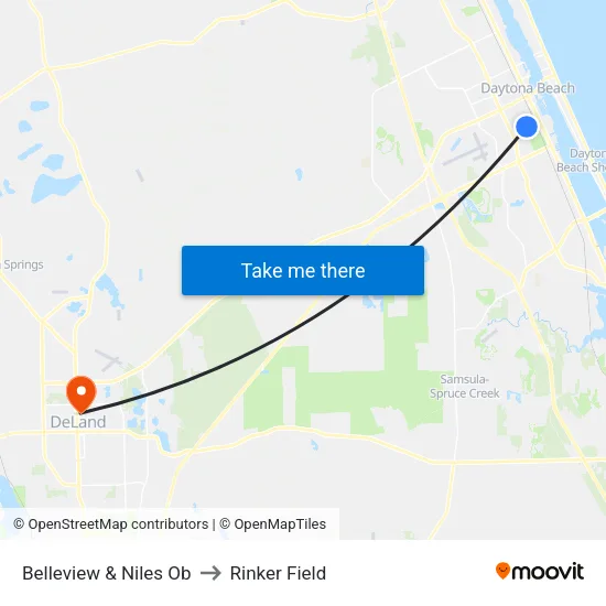 Belleview & Niles Ob to Rinker Field map