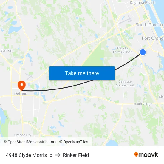4948 Clyde Morris Ib to Rinker Field map