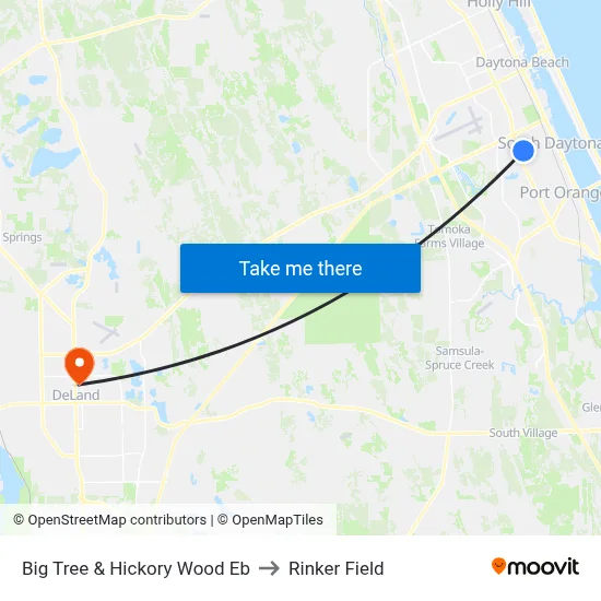 Big Tree & Hickory Wood Eb to Rinker Field map