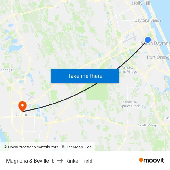 Magnolia & Beville Ib to Rinker Field map