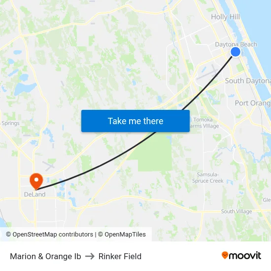Marion & Orange Ib to Rinker Field map