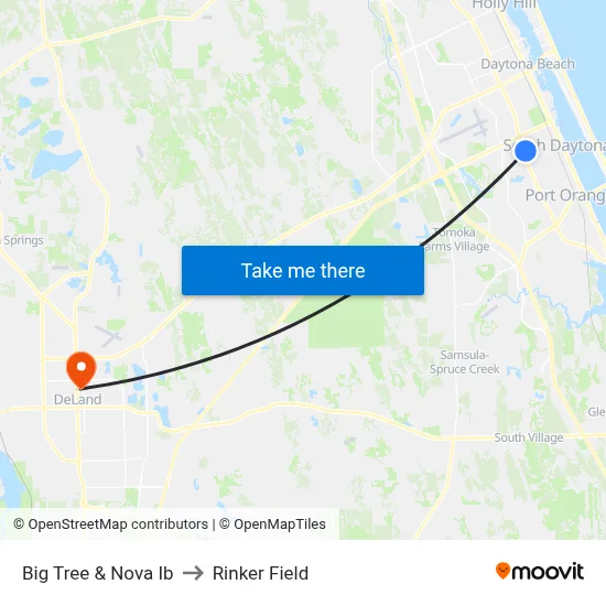 Big Tree & Nova Ib to Rinker Field map