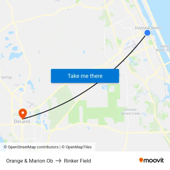 Orange & Marion Ob to Rinker Field map
