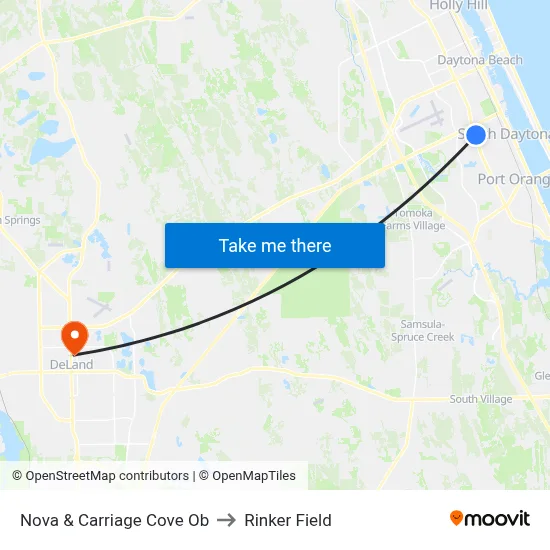 Nova & Carriage Cove Ob to Rinker Field map