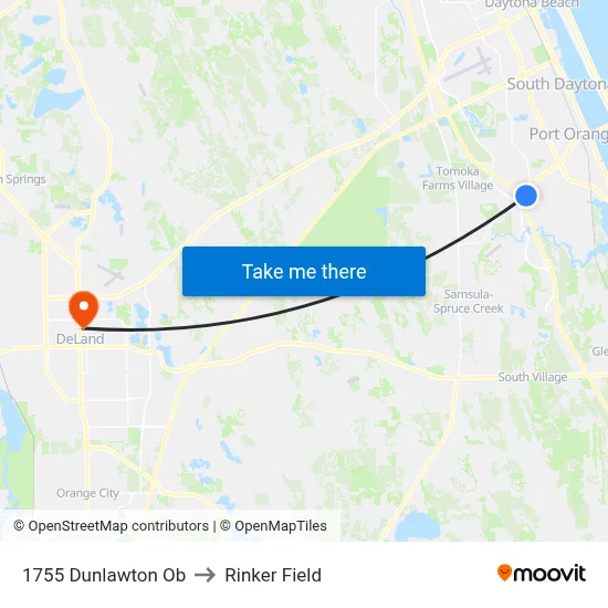 1755 Dunlawton Ob to Rinker Field map