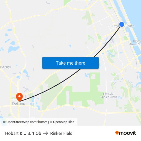 Hobart & U.S. 1 Ob to Rinker Field map
