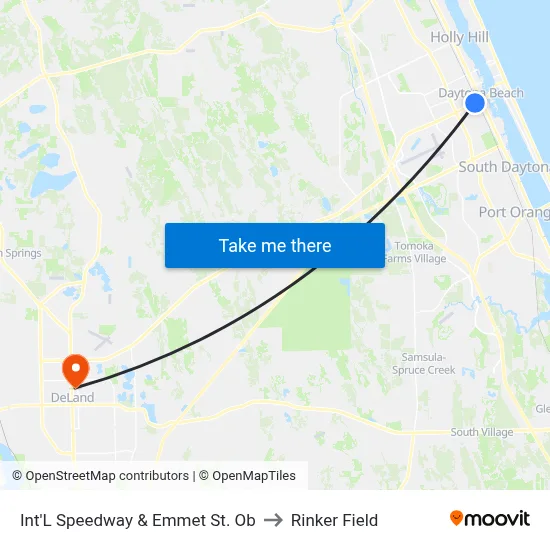 Int'L Speedway & Emmet St.  Ob to Rinker Field map