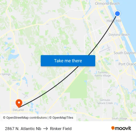 2867 N. Atlantic Nb to Rinker Field map