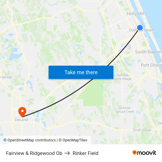 Fairview & Ridgewood Ob to Rinker Field map