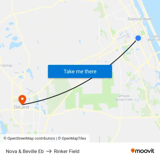 Nova & Beville Eb to Rinker Field map