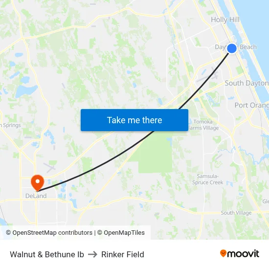 Walnut & Bethune Ib to Rinker Field map