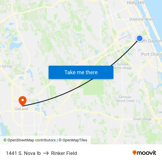 1441 S. Nova Ib to Rinker Field map