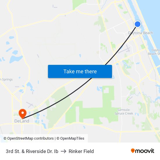 3rd St. & Riverside Dr. Ib to Rinker Field map