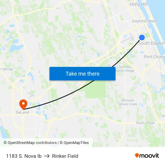 1183 S. Nova Ib to Rinker Field map