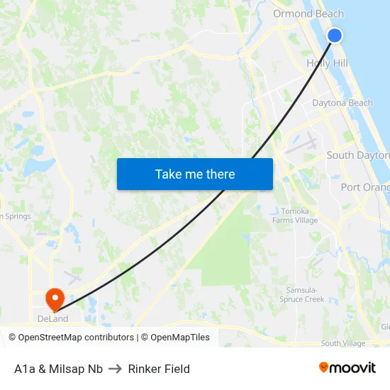 A1a & Milsap Nb to Rinker Field map