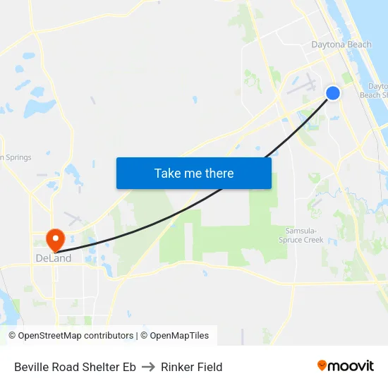 Beville Road Shelter  Eb to Rinker Field map