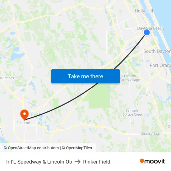 Int'L Speedway & Lincoln Ob to Rinker Field map