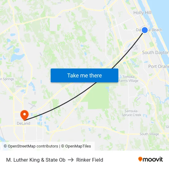 M. Luther King & State Ob to Rinker Field map