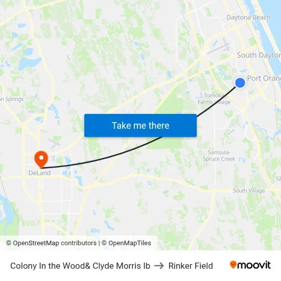 Colony In the Wood& Clyde Morris Ib to Rinker Field map