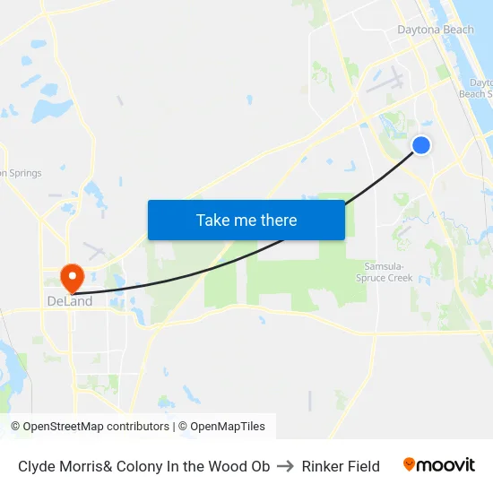 Clyde Morris& Colony In the Wood Ob to Rinker Field map