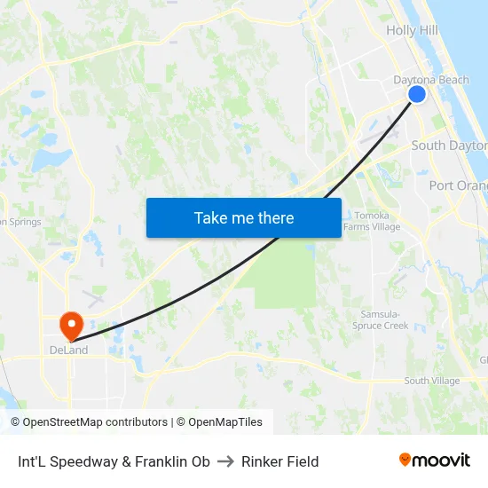 Int'L Speedway & Franklin Ob to Rinker Field map