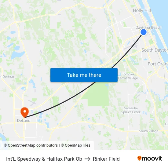 Int'L Speedway & Halifax Park Ob to Rinker Field map