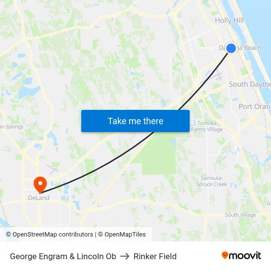 George Engram & Lincoln Ob to Rinker Field map