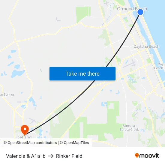 Valencia & A1a Ib to Rinker Field map