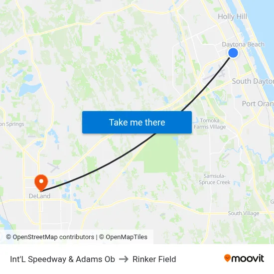 Int'L Speedway & Adams Ob to Rinker Field map