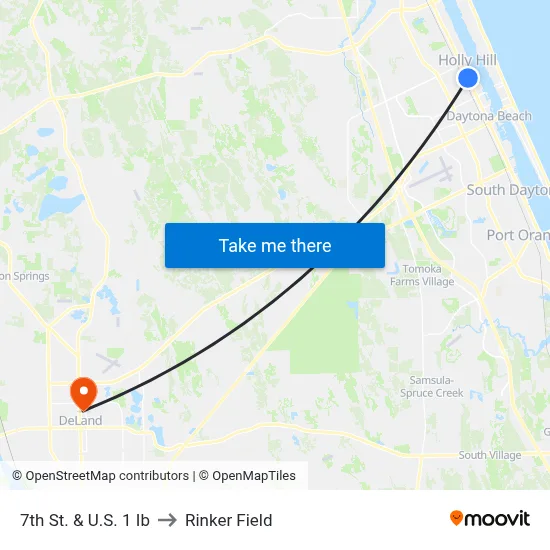 7th St. & U.S. 1 Ib to Rinker Field map