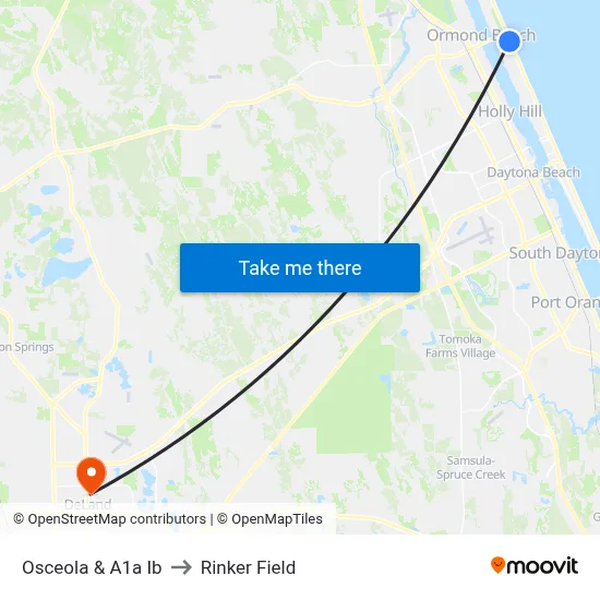Osceola & A1a Ib to Rinker Field map