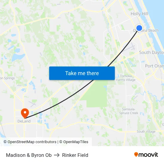 Madison & Byron Ob to Rinker Field map