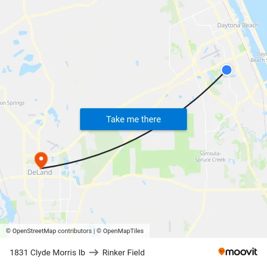 1831 Clyde Morris Ib to Rinker Field map