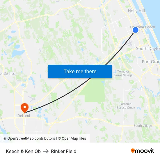 Keech & Ken Ob to Rinker Field map