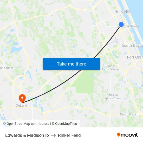 Edwards & Madison Ib to Rinker Field map