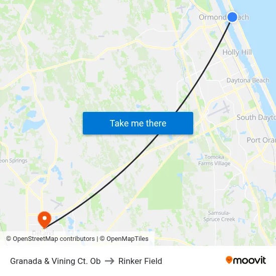 Granada & Vining Ct. Ob to Rinker Field map