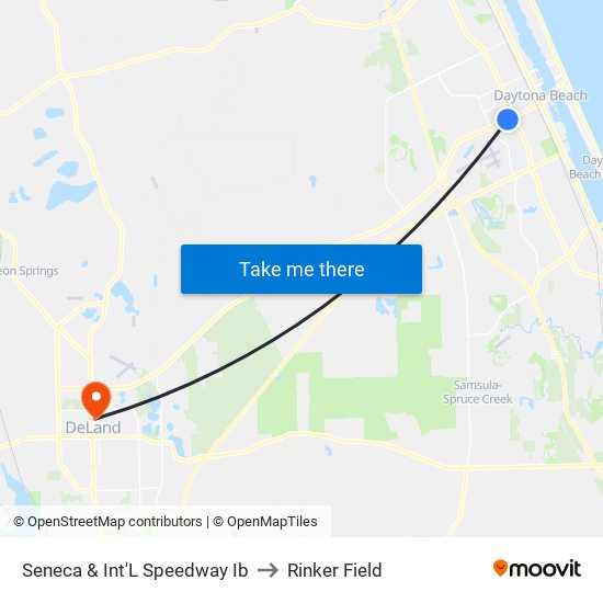 Seneca & Int'L Speedway Ib to Rinker Field map