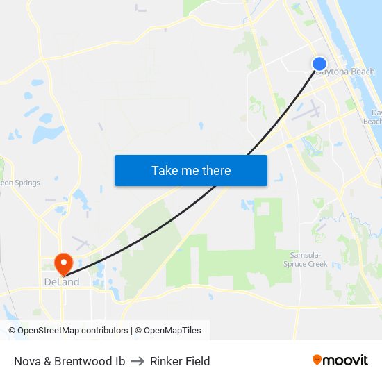 Nova & Brentwood Ib to Rinker Field map